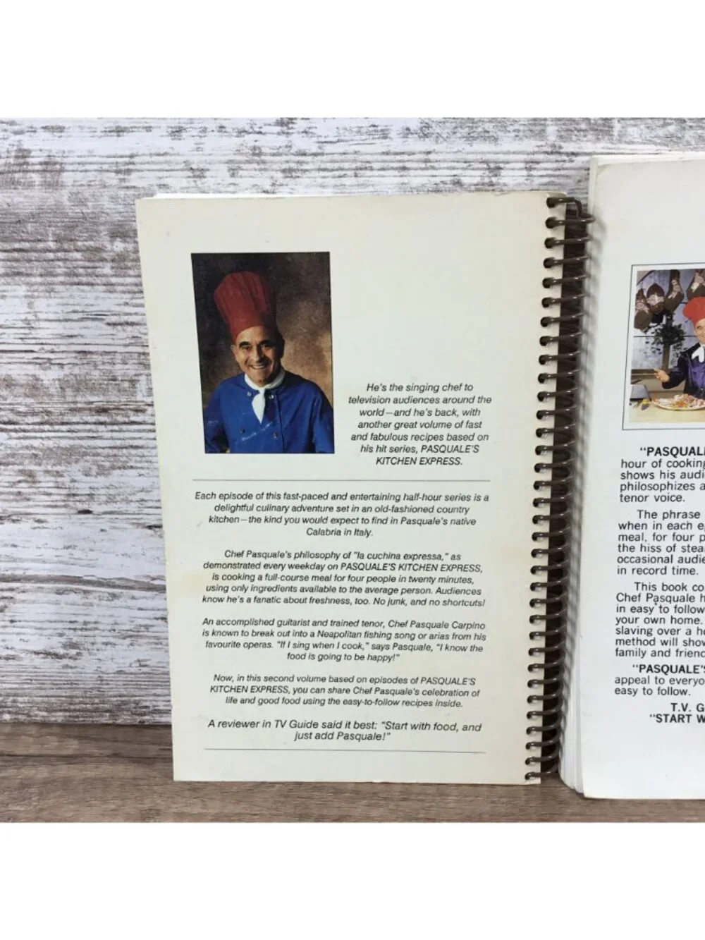 Pasquales Kitchen Express Cookbooks Vol 1 & 2 Spiral-Bound Chef Pasquale Carpino